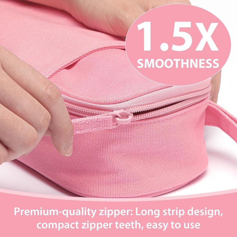 SPACEMATE Pencil Case Pouch Box Bag School Supplies Girls Boys Kids, Cute Preppy Stuff Large Big Capacity Aesthetic Pen Organizer, Back to College Stationary, Rosy Pink, Heavy Duty Canvas, 1800ml - Image 4